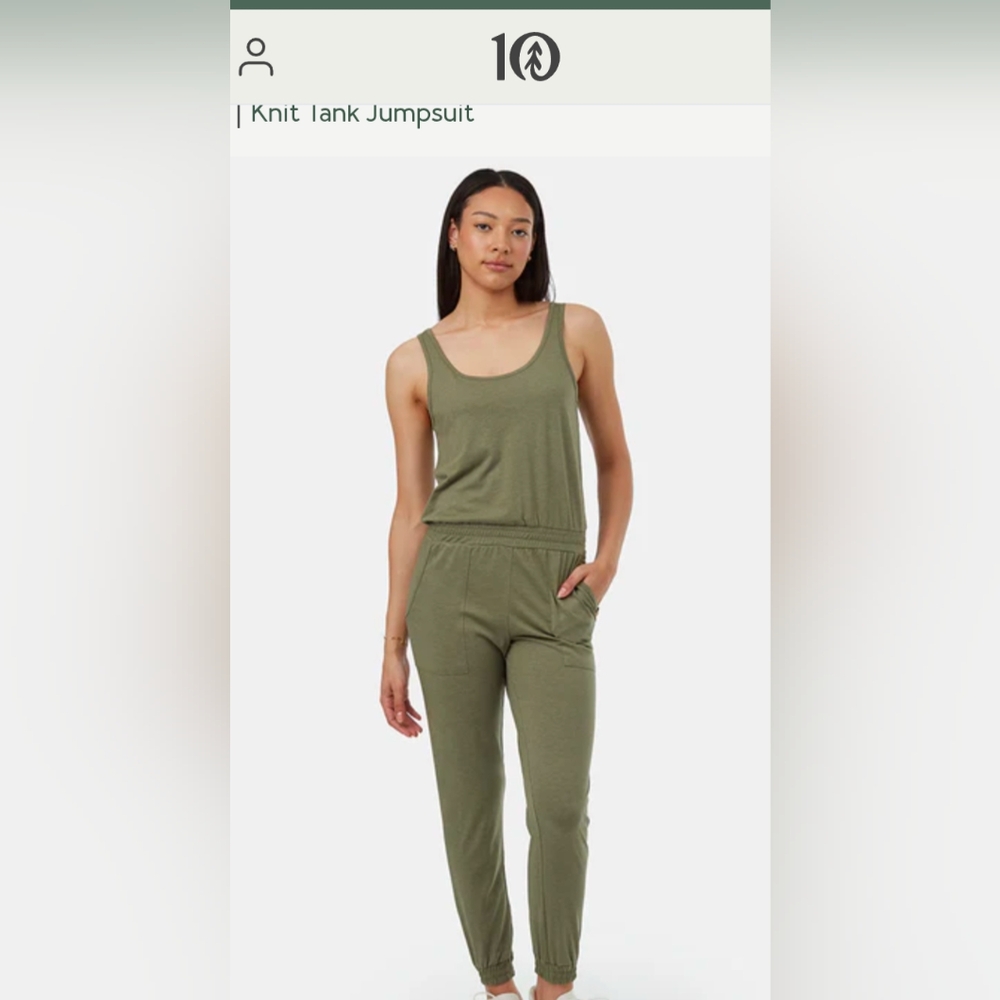 Olive Green Knit Tank Jumpsuit